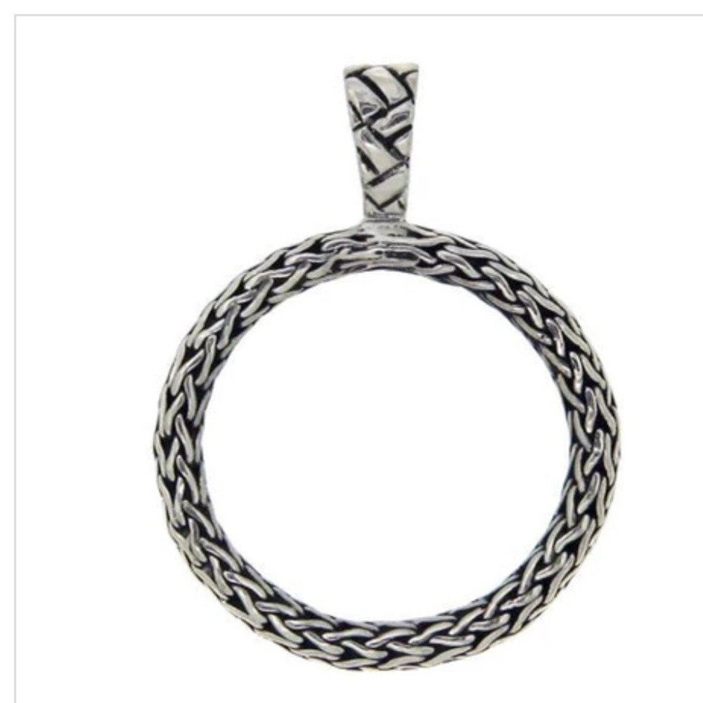 Solid Sterling Wheat Circle Of Life Pendant 1.5in